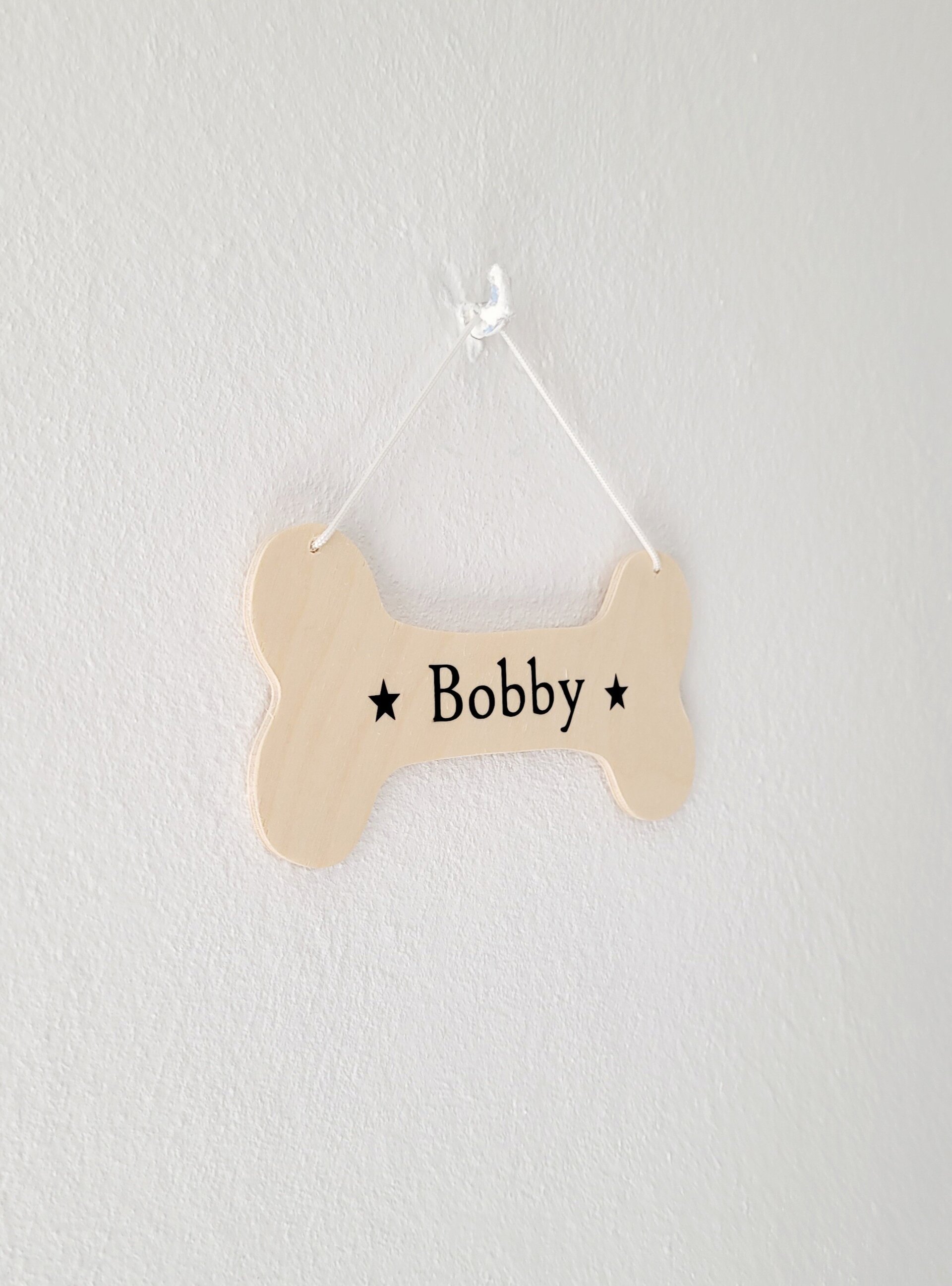 Cartel de madera Personalizado para perrros - forma de Hueso - 3