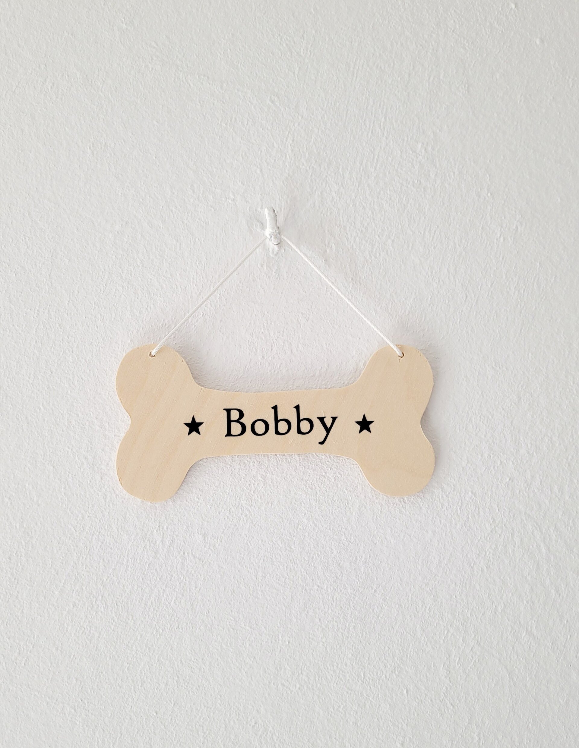 Cartel de madera Personalizado para perrros - forma de Hueso - 5