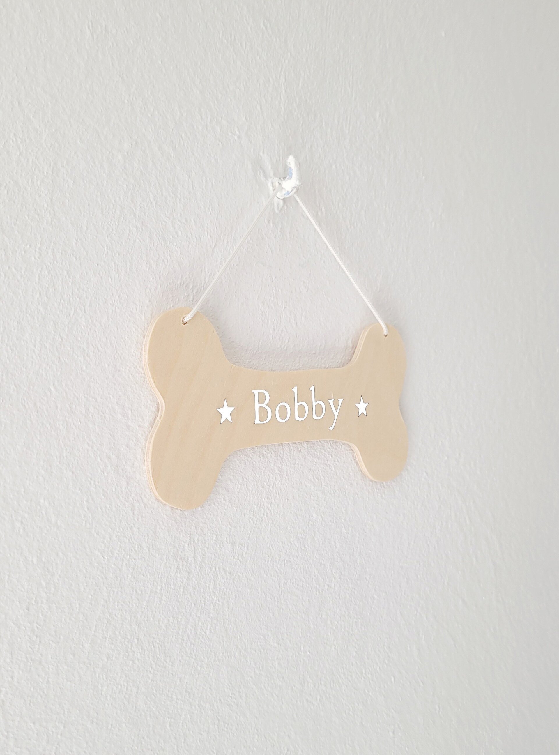 Cartel de madera Personalizado para perrros - forma de Hueso - 2