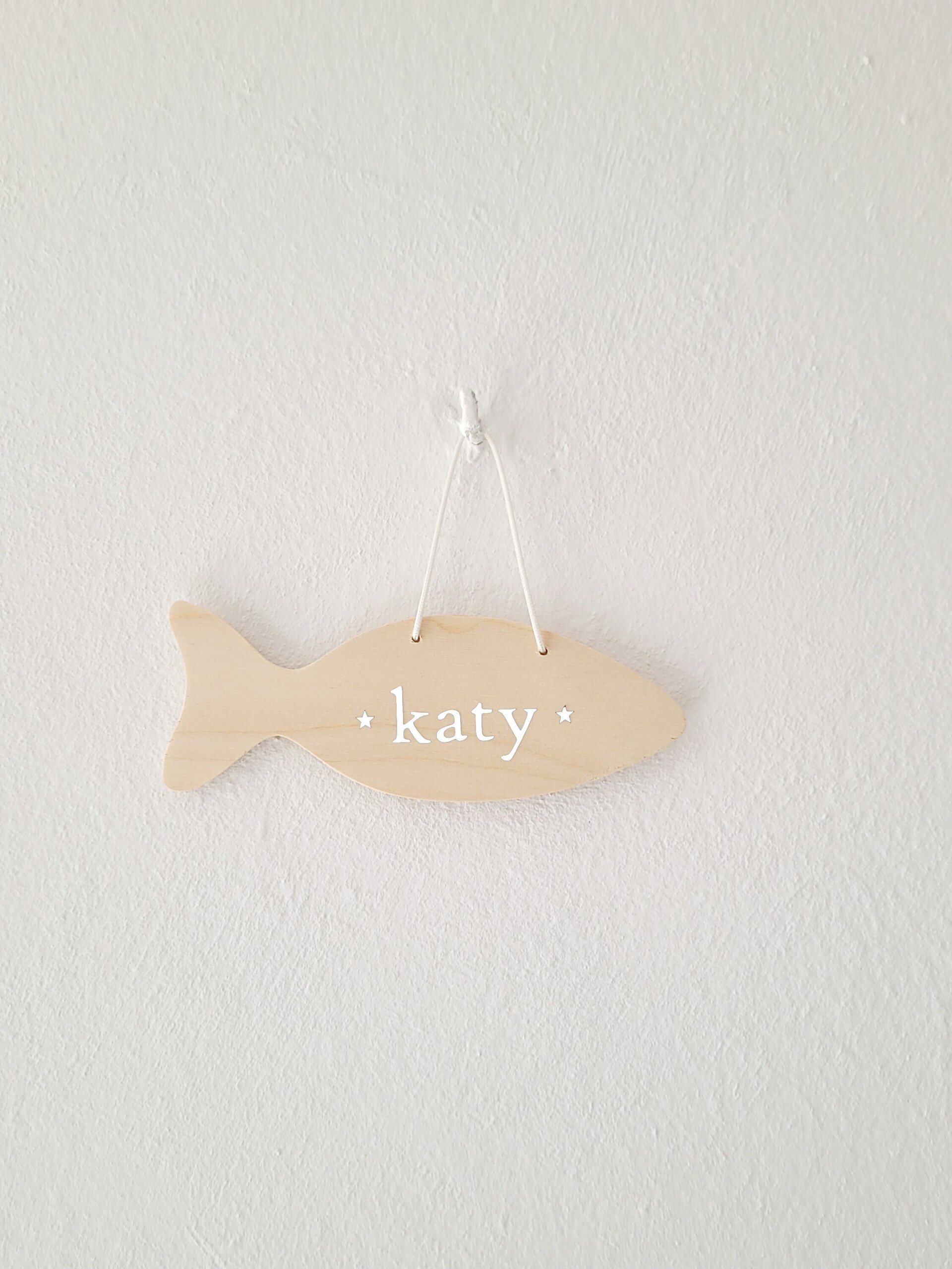 Cartel de madera Personalizado para Gato - forma de Pez - 5