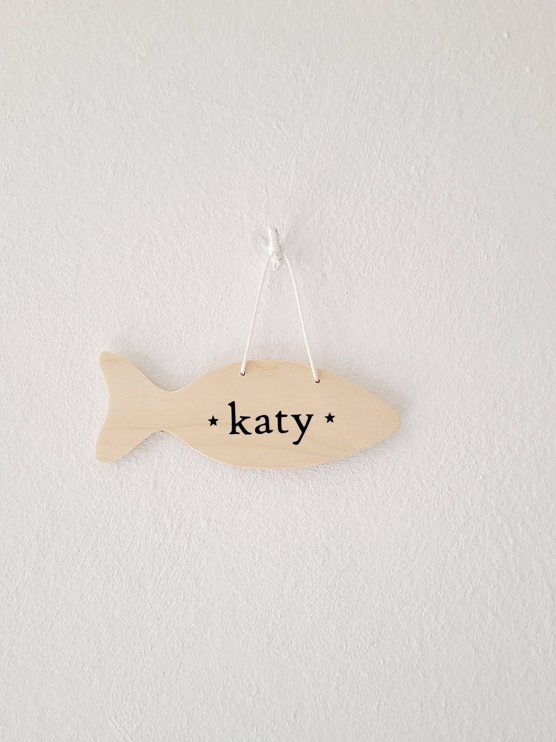 Cartel de madera Personalizado para Gato - forma de Pez - 2