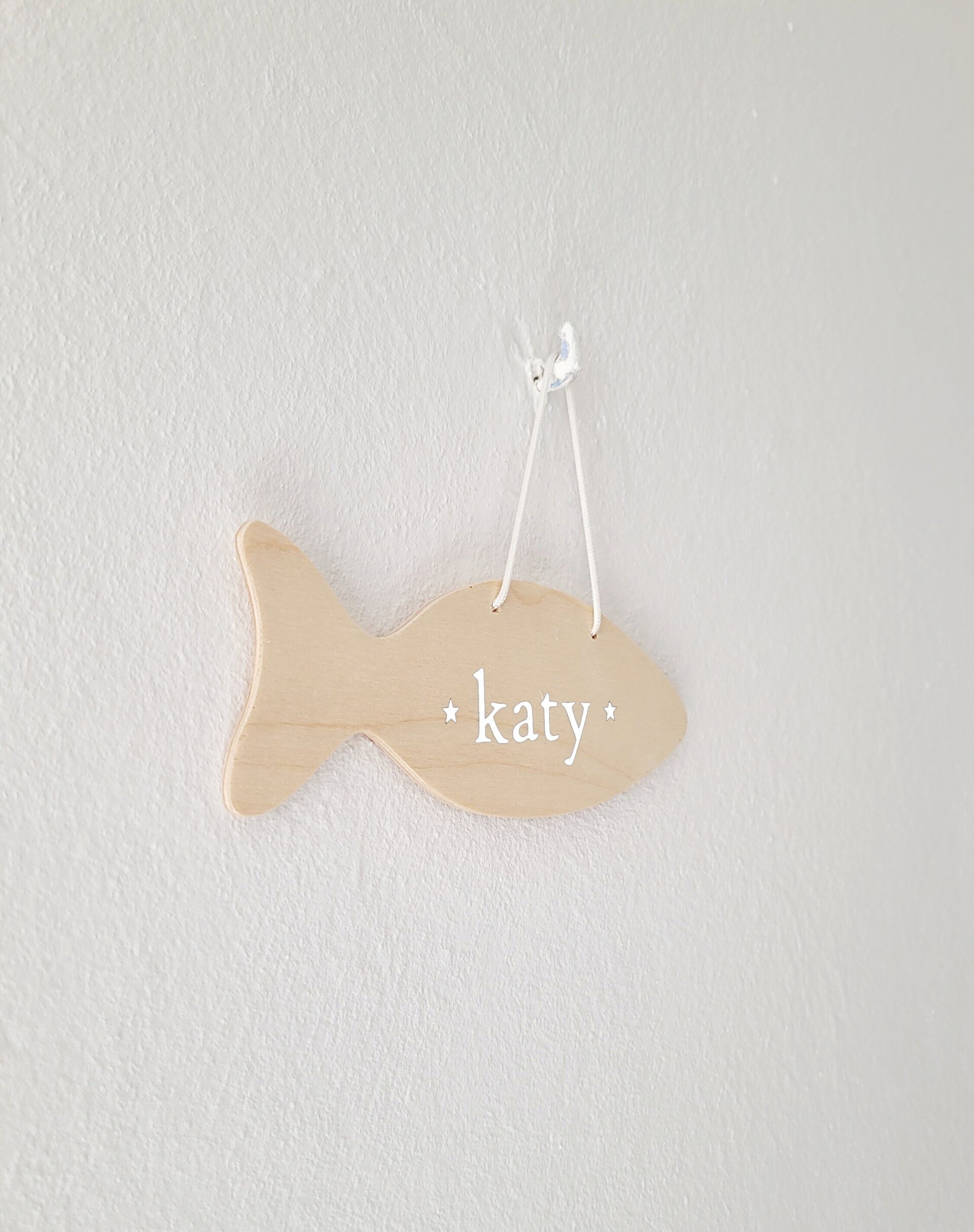 Cartel de madera Personalizado para Gato - forma de Pez - 4